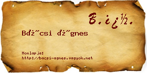 Bácsi Ágnes névjegykártya