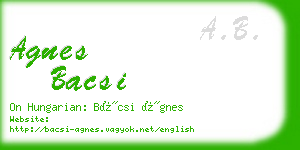 agnes bacsi business card